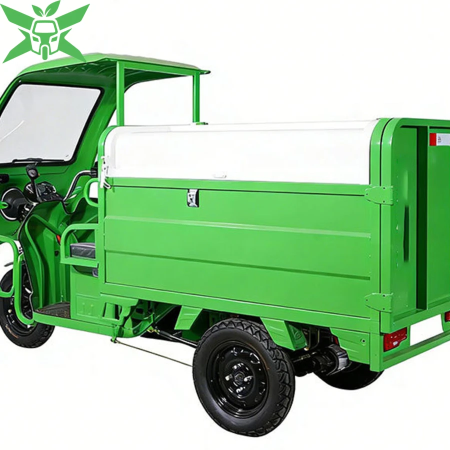 Xe Điện 3 Bánh Thu Gom Rác Nắp Mở 2 Bên Dung Tích 0.6m³ (800L) 11 kích thước tổng thể nhỏ gọn 2680 × 850 × 1280 mm