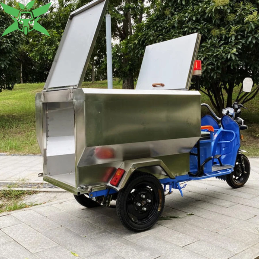 Xe Điện 3 Bánh Chở Rác Thùng Inox Chống Gỉ 800W Dung Tích 650L 7 Xe điện 3 bánh chở rác inox động cơ 800W