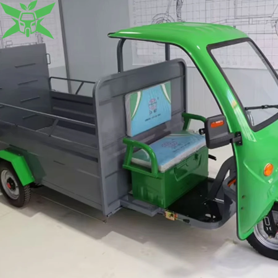 Xe Điện Chở Rác Có Mái Che Thùng Mở 100L 30–50km/lần sạc 6 Xe Điện Chở Rác Có Mái Che Thùng Mở 100L