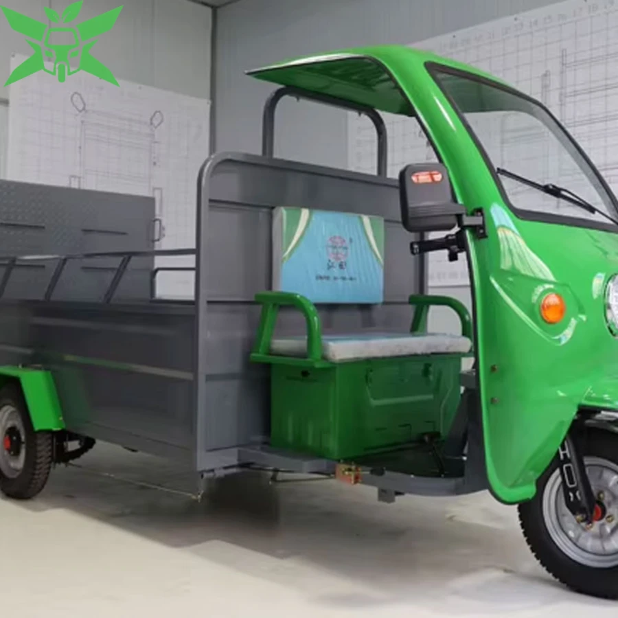 Xe Điện Chở Rác Có Mái Che Thùng Mở 100L 30–50km/lần sạc 8 Xe điện chở rác có mái che động cơ điện 501–800W