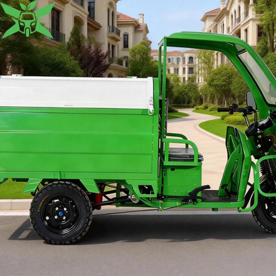Xe Điện 3 Bánh Thu Gom Rác Nắp Mở 2 Bên Dung Tích 0.6m³ (800L) 9 Xe Điện 3 Bánh Thu Gom Rác động cơ điện công suất 650W